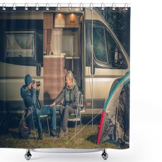 Personality  RV Camping Couples Fun Shower Curtains