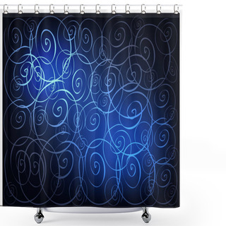 Personality  Blue Vintage Wallpaper With Spiral Pattern Background Shower Curtains