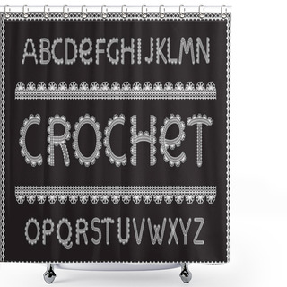 Personality  Crochet Letters Set Shower Curtains