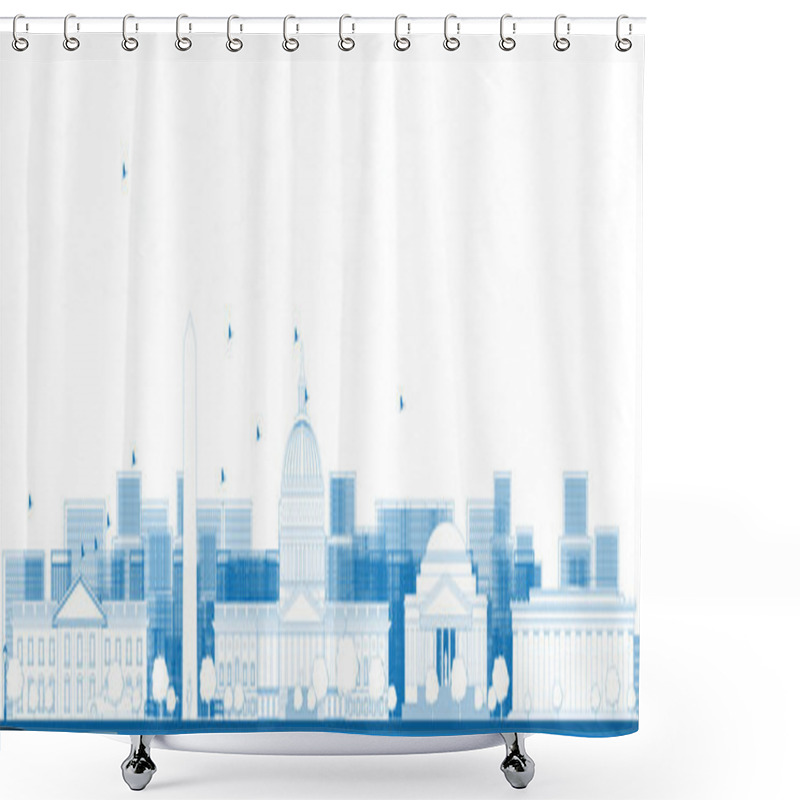 Personality  Outline Washington DC City Skyline. Shower Curtains