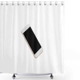 Personality  Modern Smartphone With Blank Screen Shower Curtains
