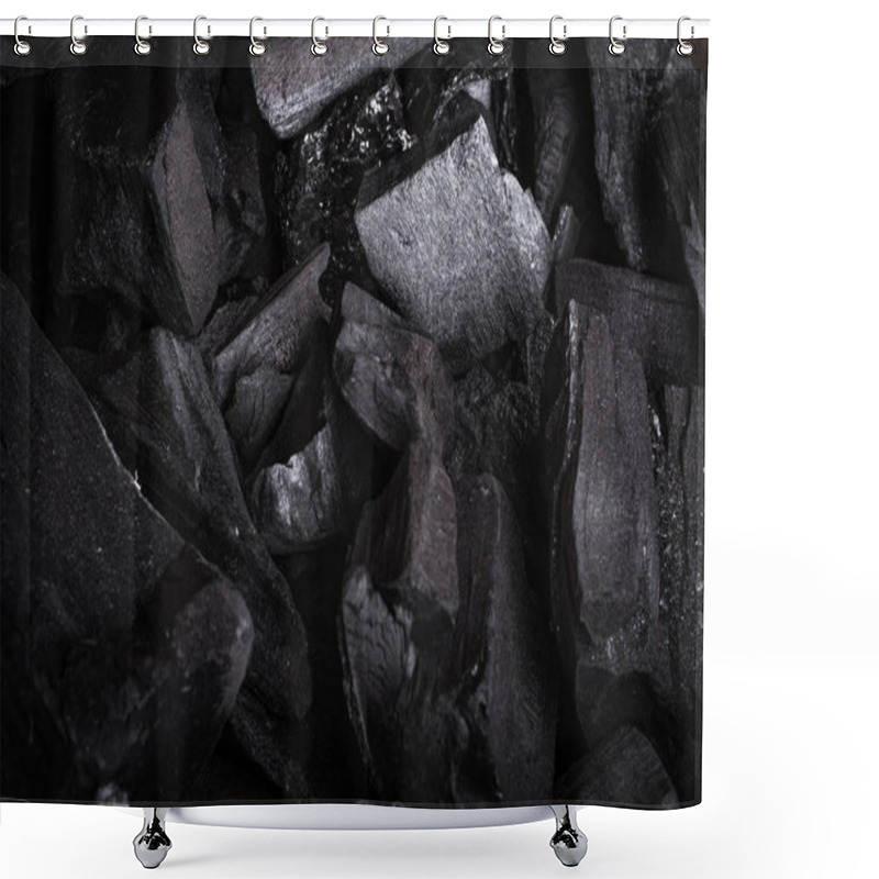 Personality  Pile Of Black Industrial Coal Background Shower Curtains