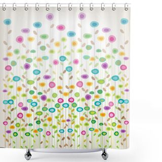 Personality  Color Vector Vintage Flowers Background Shower Curtains