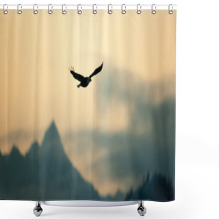 Personality  Bald Eagle In Flight Alaska Shower Curtains