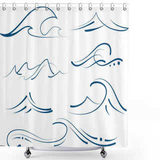 Personality  Simple Waves Set Shower Curtains