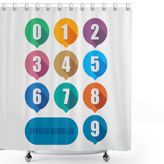Personality  Speech Bubbles Numbers Set Shower Curtains