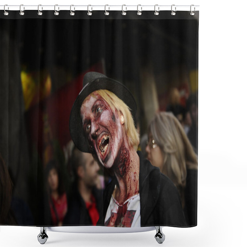 Personality  Zombie Day Of Walking Dead Shower Curtains