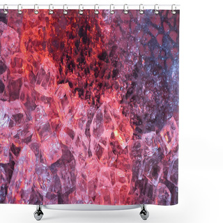 Personality  Top View Of Abstract Red And Purple Ice Textured Background Shower Curtains