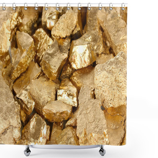 Personality  Golden Nuggets Close-up Shower Curtains