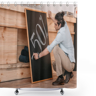 Personality  Seller Drawing Discount Sign Shower Curtains