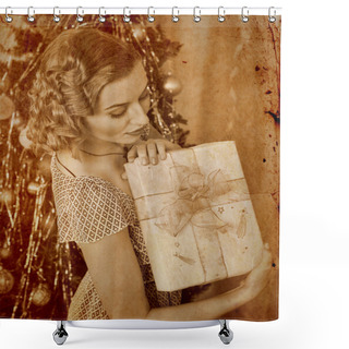 Personality  Woman Receiving Gift Shower Curtains