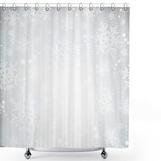 Personality  Silver Winter, Christmas Background With Snowflake Star Pattern Shower Curtains