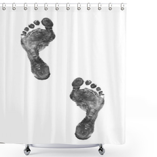 Personality  Footprints Isolated On Whine Background Shower Curtains