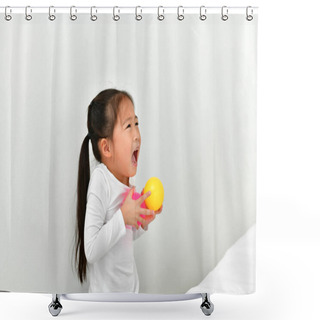 Personality  Little Girl Is Being Annoyed By An Adult. Shower Curtains