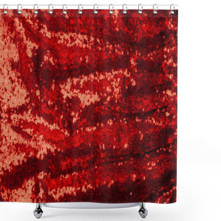 Personality  Top View Of Red Textile With Shiny Sequins As Background  Shower Curtains