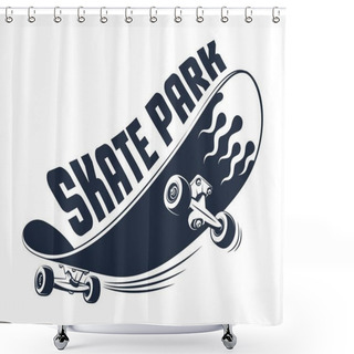 Personality  Funny Skateboard. Skate Park Vintage Logo Shower Curtains