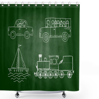 Personality  Drawings On Blackboard Shower Curtains