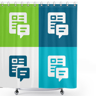 Personality  Blog Flat Four Color Minimal Icon Set Shower Curtains