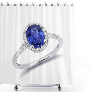 Personality  Natural Blue Sapphire Ring Shower Curtains