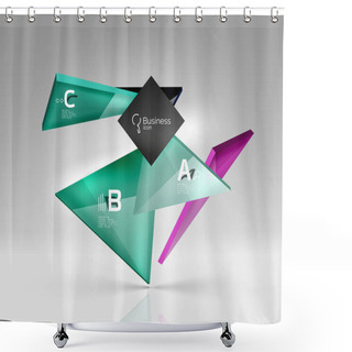 Personality  Geometric Glass Triangles Abstract Background Shower Curtains