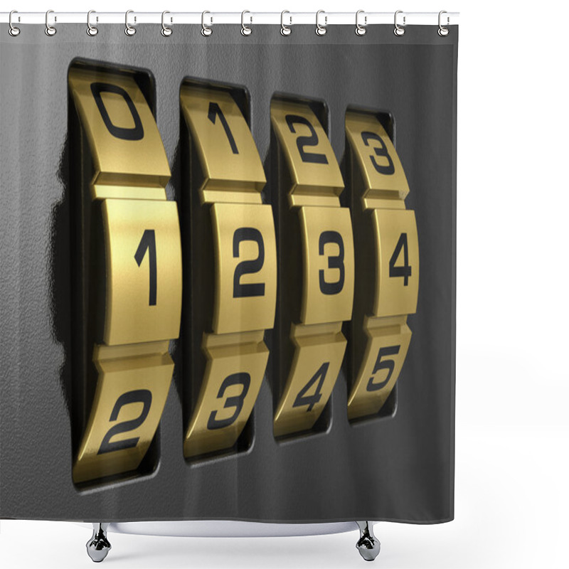 Personality  4-digit Combination Lock Shower Curtains