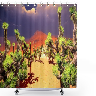 Personality  Joshua Trees On Desert Shower Curtains