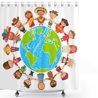 Personality  Multicultural Character Shower Curtains