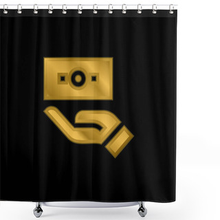 Personality  Bill Gold Plated Metalic Icon Or Logo Vector Shower Curtains