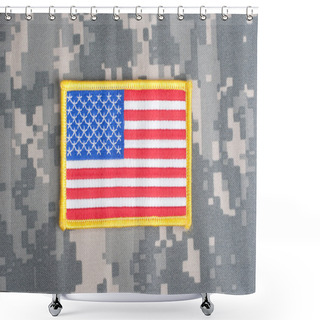 Personality  US Flag On Camouflage Uniform Shower Curtains