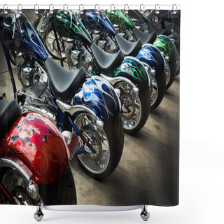 Personality  Colorful Custom Motorcycles Shower Curtains