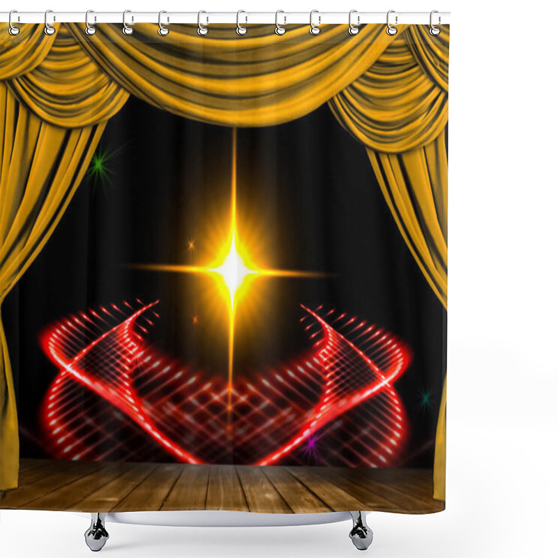 Personality  Theatre Curtain And Lighting On Stage. Illustration Of The Curtain Of The Theater. Shower Curtains