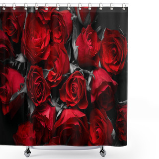 Personality  Red Roses Texture Background Shower Curtains