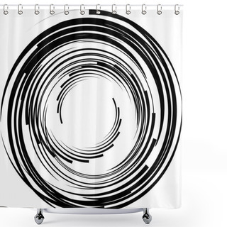 Personality  Overlaying Abstract Spiral, Swirl, Twirl Vector. Volute, Helix, Cochlear Vertigo Circular, Geometric Illustration. Abstract Circle Shower Curtains