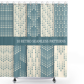 Personality  Ten Geometric Retro Seamless Patterns With Dots.  Shower Curtains