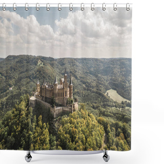 Personality  Aerial View Of Hohenzollern Castle Shower Curtains