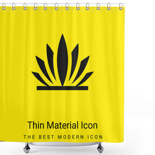 Personality  Agave Minimal Bright Yellow Material Icon Shower Curtains