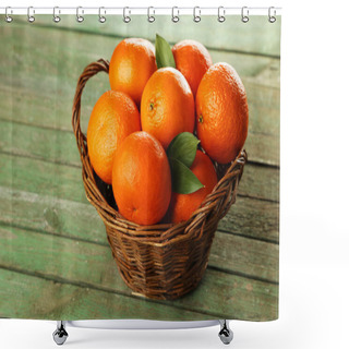 Personality  Ripe Mandarins In Basket Shower Curtains