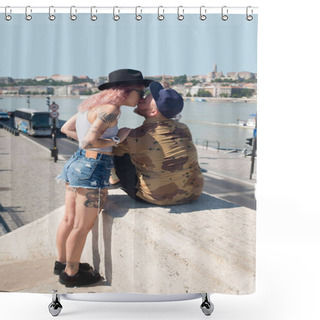Personality  Kissing Shower Curtains