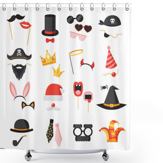 Personality   Photo Booth Party Set Shower Curtains