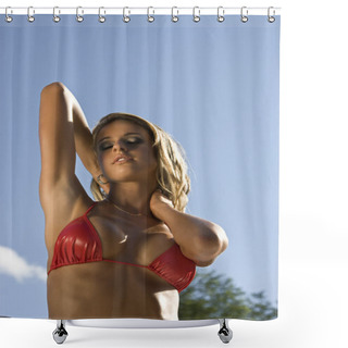 Personality  Woman In A Bikini Shower Curtains
