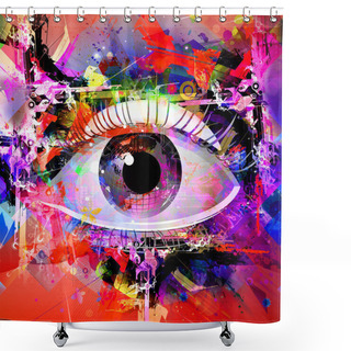 Personality  Human Colored Eye Shower Curtains