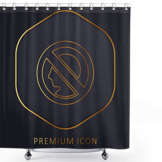 Personality  Blocked Golden Line Premium Logo Or Icon Shower Curtains