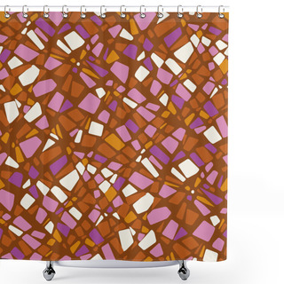 Personality  Vivid Modern Colors Abstract Mosaic Seamless Pattern For Background, Wrap, Fabric, Textile, Wrap, Surface, Web And Print Design. Geometric Natural Surface Vibes Fabric Repeatable Motif Shower Curtains