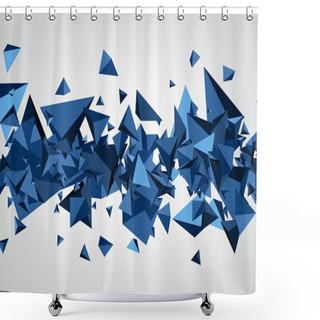 Personality  Blue Trigons Background Shower Curtains