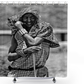 Personality  Portrait Of African Tribe Man Shower Curtains