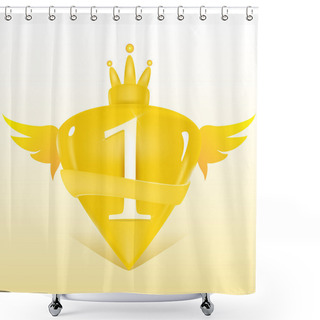 Personality  1st Place Crest. Vector Shower Curtains