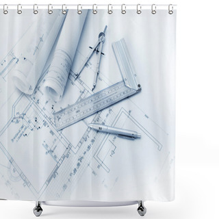 Personality  Construction Plan Tools Shower Curtains