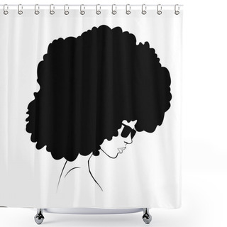 Personality  Profile Silhouette Of Girl Shower Curtains