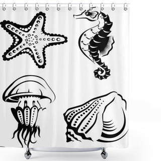 Personality  Sea Life Shower Curtains