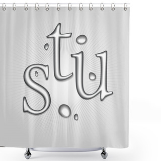 Personality  Vector Water Letters S, T, U. Shower Curtains